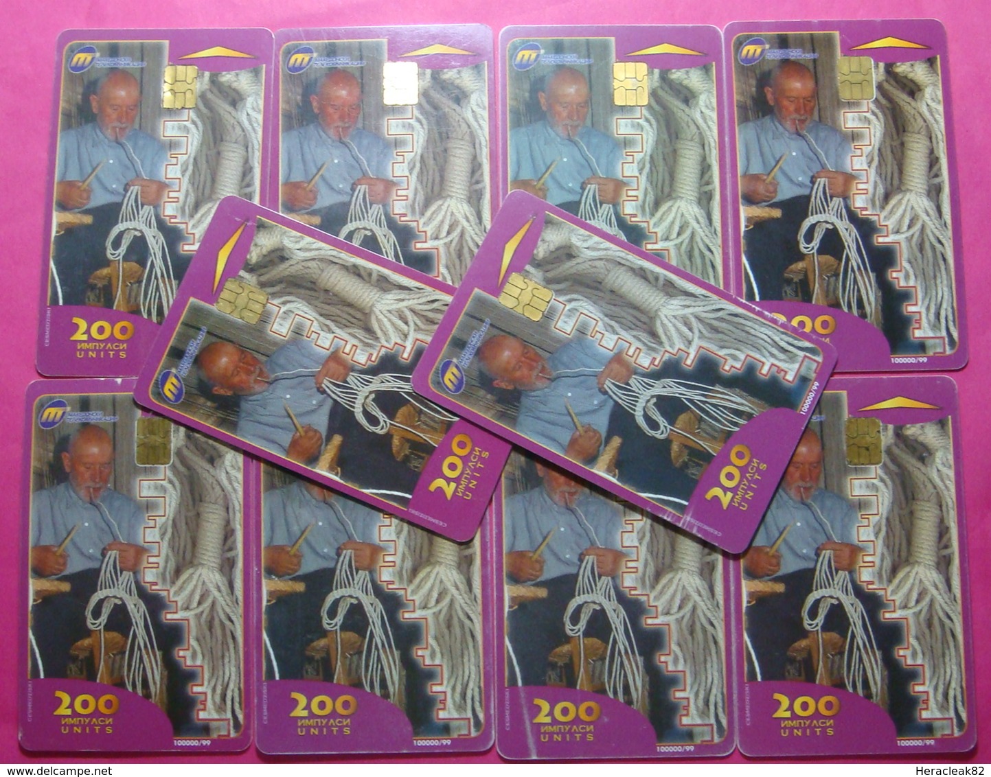 Macedonia Lot Of 10 CHIP Phone CARDS 200 Units Used Operator MT *Rope Producer* - Macedonia Del Nord