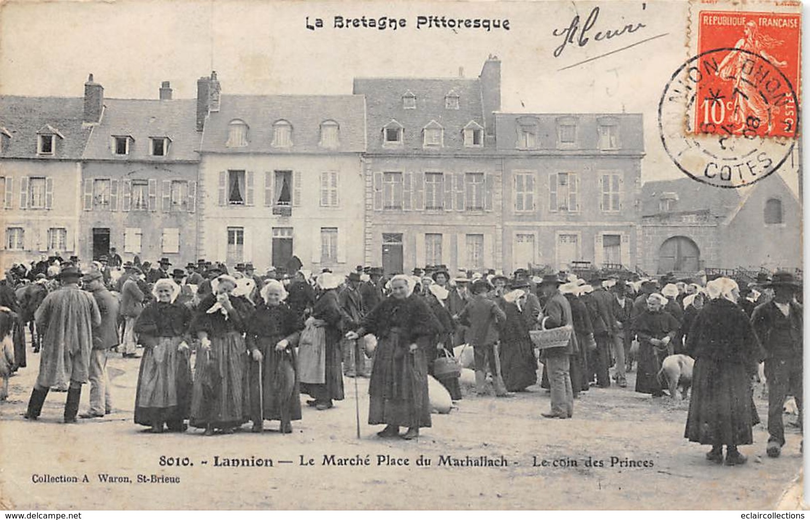 Lannion        22            Le Marché Place Du Marchallach       ( Carte Molle Voir Scan) - Lannion