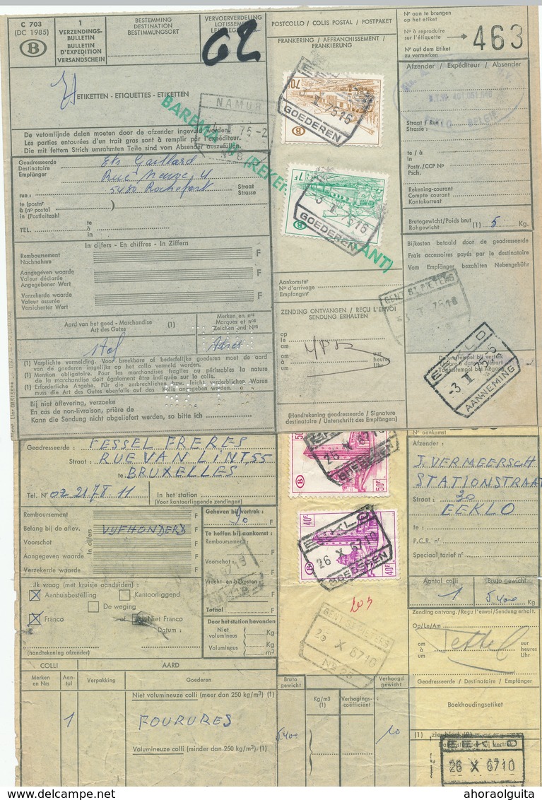 29/451 --  4 Documents TP Chemin De Fer Gare De EEKLOO 1948/1975 - Divers Cachets De Gare D'EEKLOO Différents - Andere & Zonder Classificatie