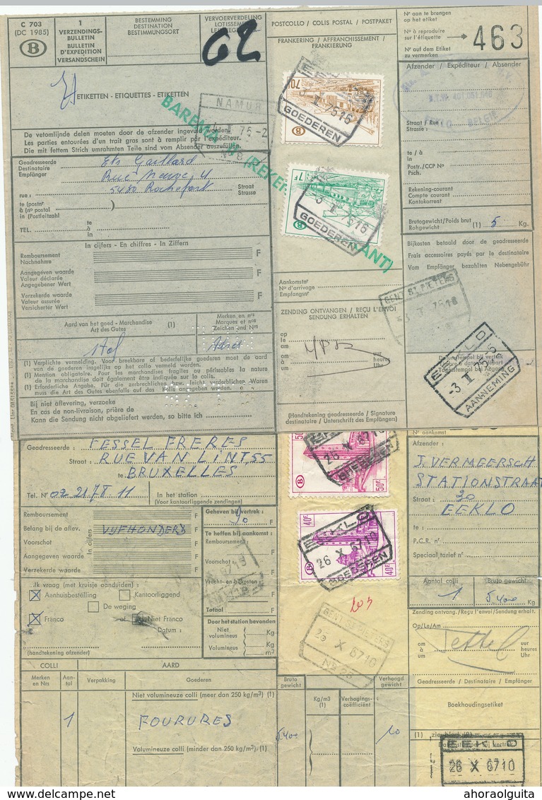 29/451 --  4 Documents TP Chemin De Fer Gare De EEKLOO 1948/1975 - Divers Cachets De Gare D'EEKLOO Différents - Otros & Sin Clasificación