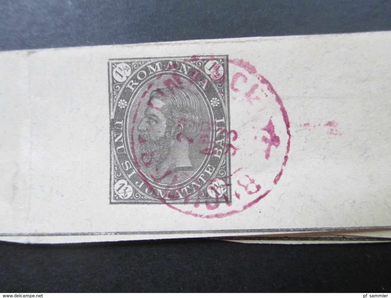 Rumänien 1893 Streifband S3 Mit Violettem Stempel Bucuresti - Brieven En Documenten