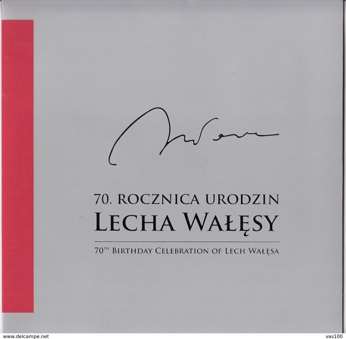 LECH WALESA ANNIVERSARY BOOKLET WITH COVER FDC AND RED BIG COVER, 2013, POLAND - Cuadernillos