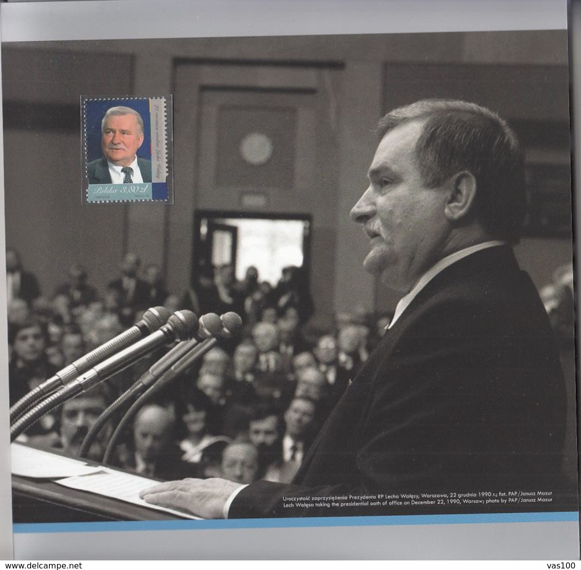 LECH WALESA ANNIVERSARY BOOKLET WITH COVER FDC AND RED BIG COVER, 2013, POLAND - Libretti