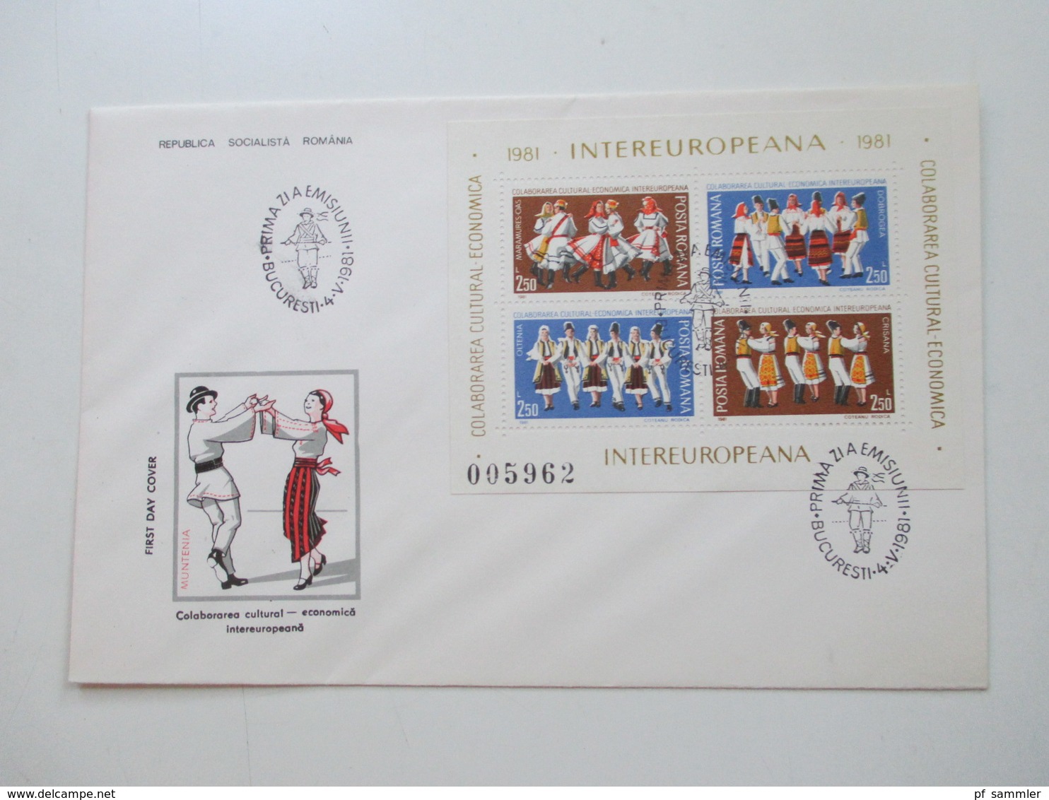 Rumänien 1976 - 85 FDC mit den Intereuropa Blocks insgesamt 20 Belege + 4 weitere FDC z.B. Block 271