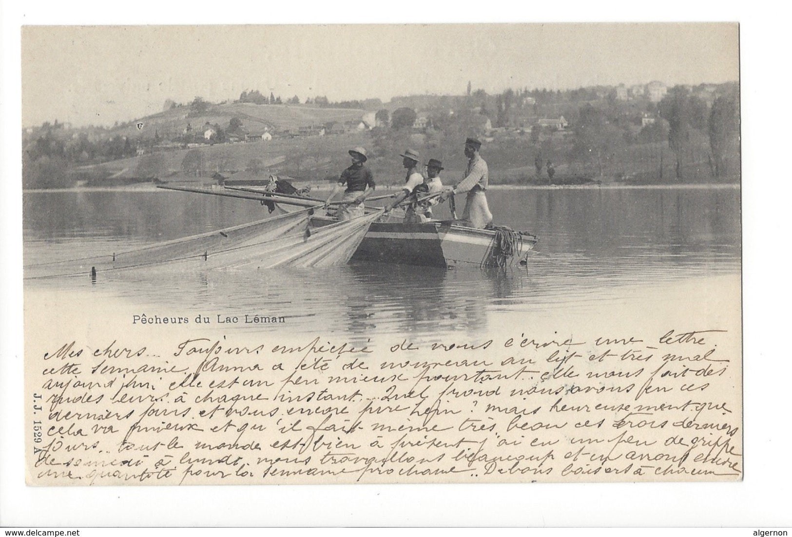 22241 - Pêcheurs Du Lac Léman + Cachet Chaux De Fonds 1901 - La Chaux