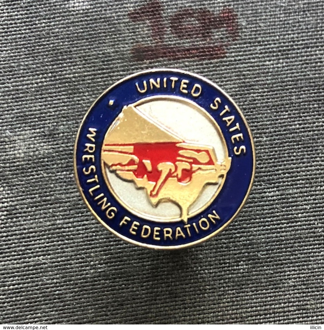 Badge Pin ZN008655 - Wrestling USA Federation Association Union - Wrestling