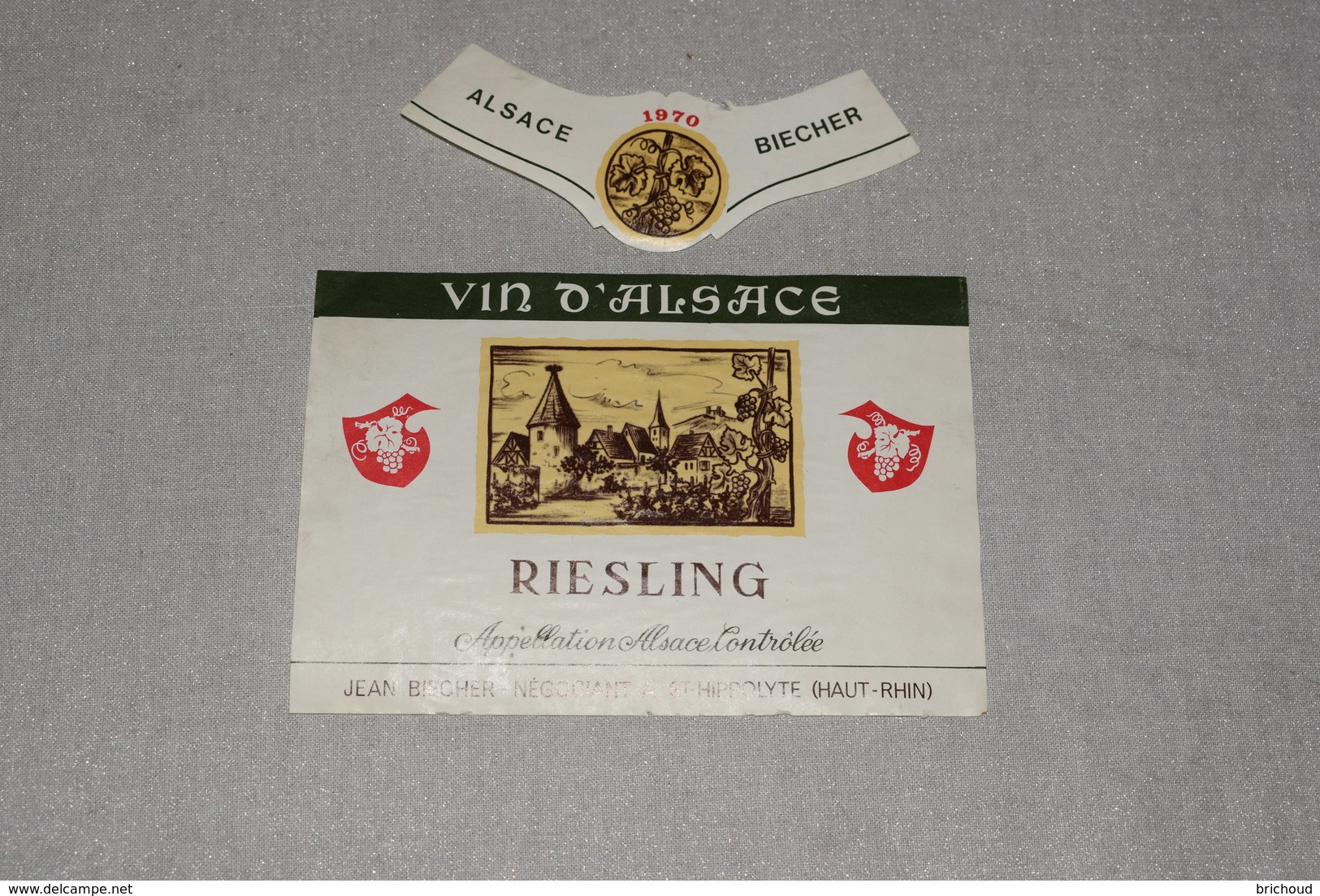 Vin D'Alsace Riesling 1970 Jean Biecher St-Hippolyte + Collerette - Riesling