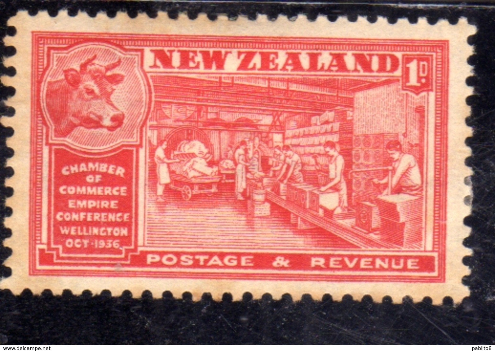 NEW ZEALAND NUOVA ZELANDA 1936 BUTTER INDUSTRY 1p MH - Unused Stamps