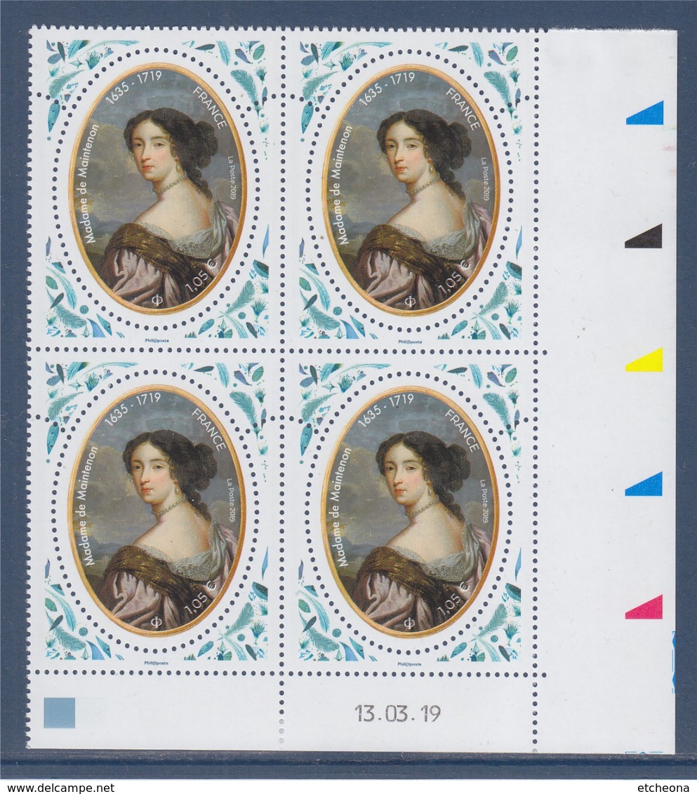 = Madame De Maintenon 4X 1.05€ Coin Daté 13.03.19 De Feuille Gommé - 2010-2019