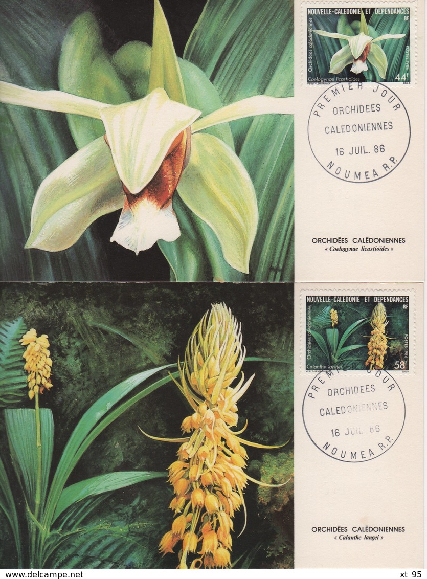 Nouvelle Caledonie - Carte Maximum - 1986 - N°520 à N°521 - Orchidees - Maximum Cards