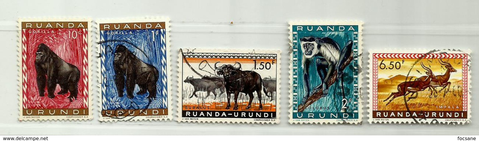 Ruanda-Urundi N° 205 - 209 - 210 - 211 - 214 - Gebraucht