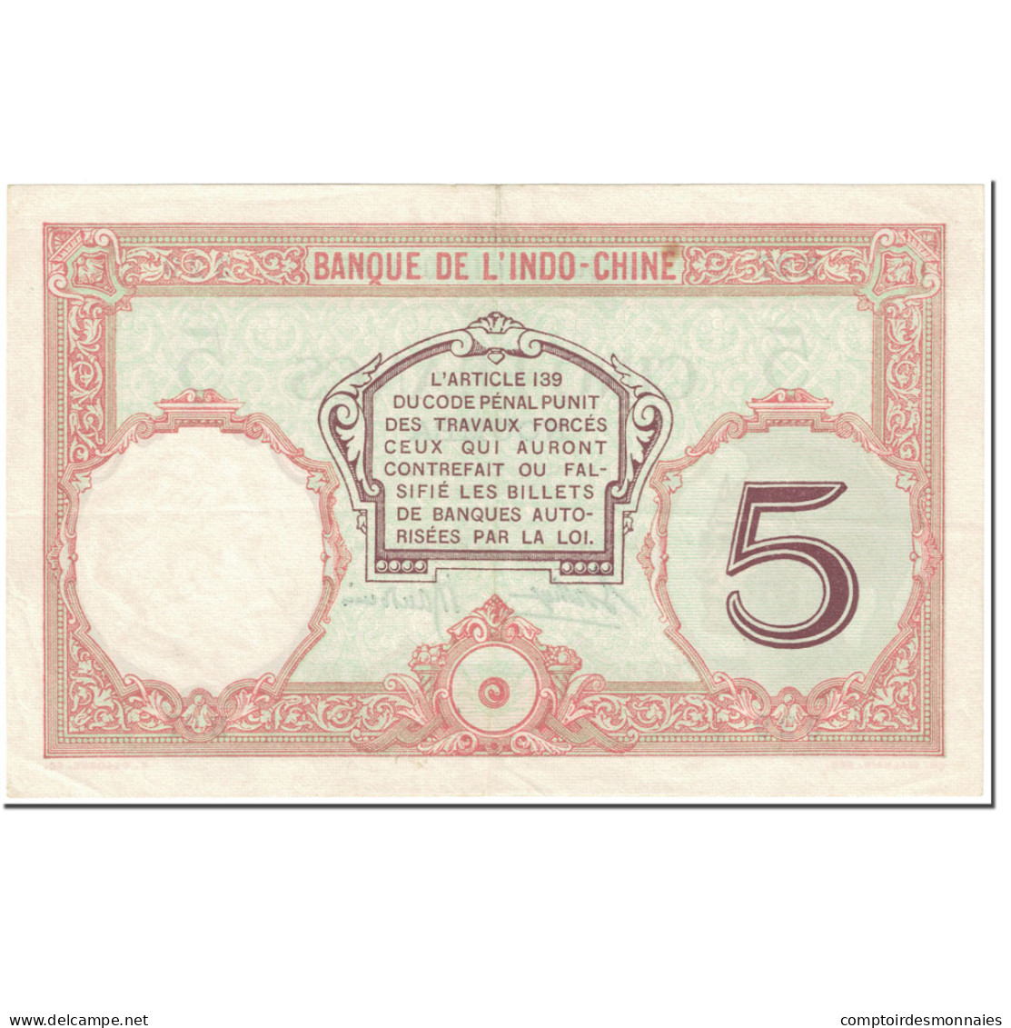 Billet, Nouvelle-Calédonie, 5 Francs, 1926, Undated (1926), KM:36b, SUP - Nouméa (Neukaledonien 1873-1985)