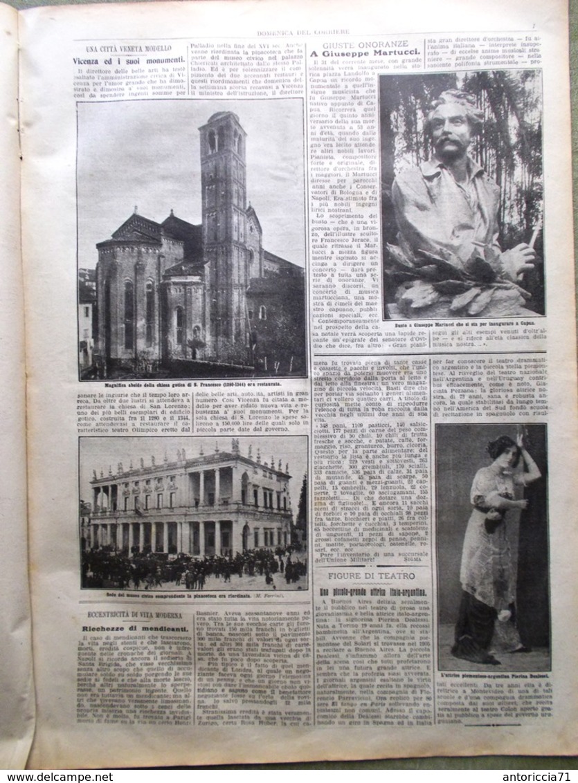 La Domenica Del Corriere 10 Maggio 1914 Vicenza Dealessi Croce Rossa Canada Roma - Weltkrieg 1914-18