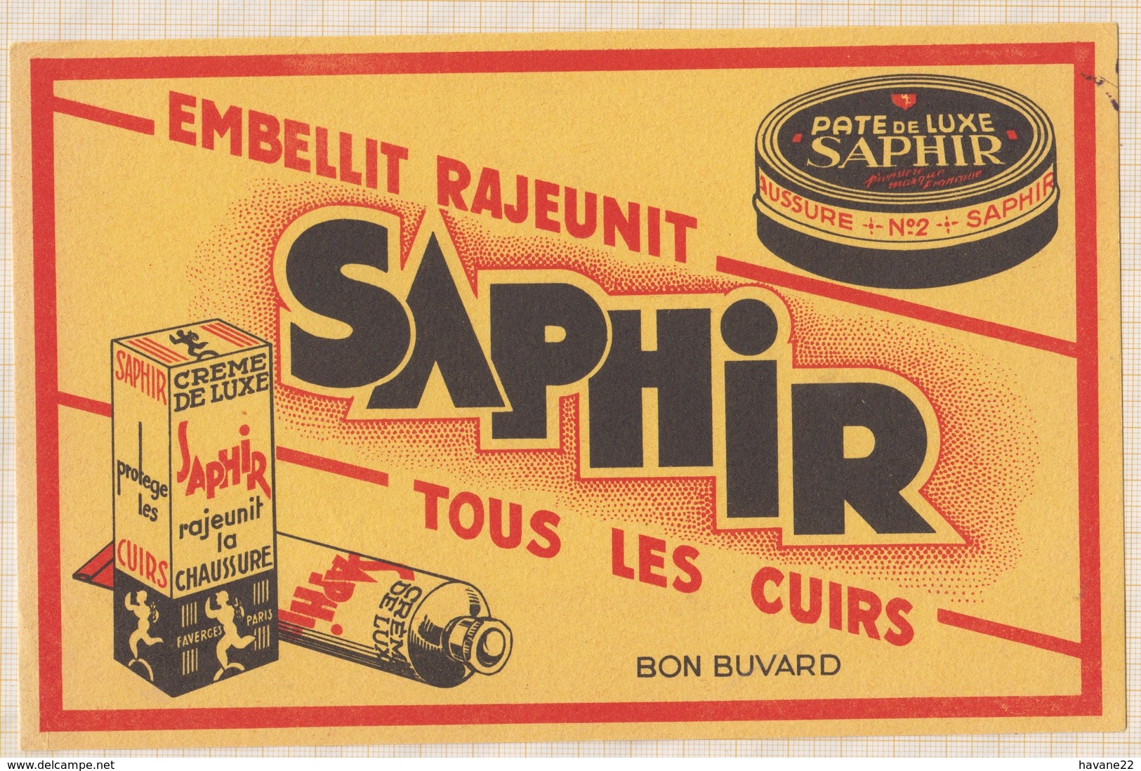 9/41  BUVARD SAPHIR EMBELLIT TOUS LES CUIRS - Verf & Lak