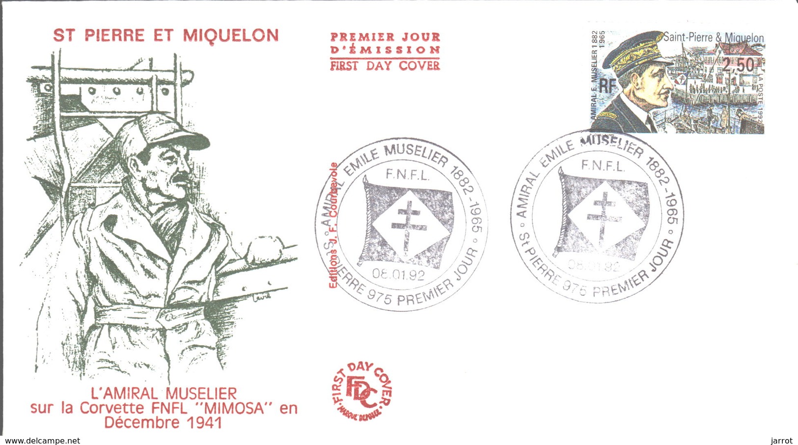 FDC 1992 N° 555, 556, 558, 559, 560, 561 Et 562 Le Lot De 9 Nveloppes - FDC