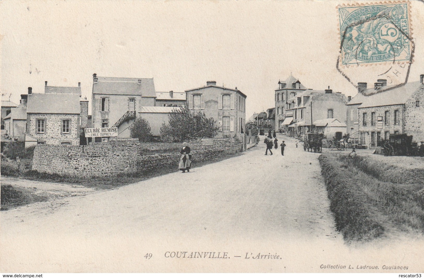 Rare Cpa Coutainville L'arrivée Animée - Octeville