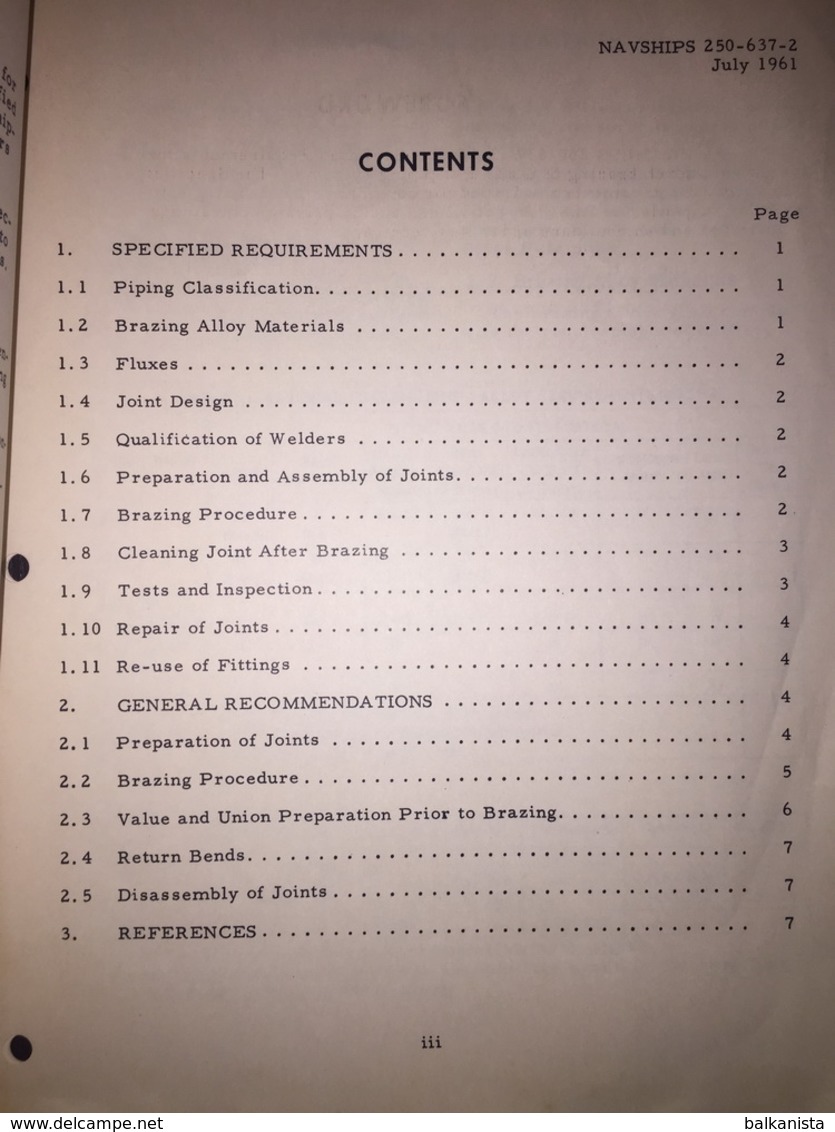 Instructions For Torch Brazing Of Ferrous And Non-Ferrous Piping 1961 Bureau Of Ships Navy Department - Forces Armées Américaines