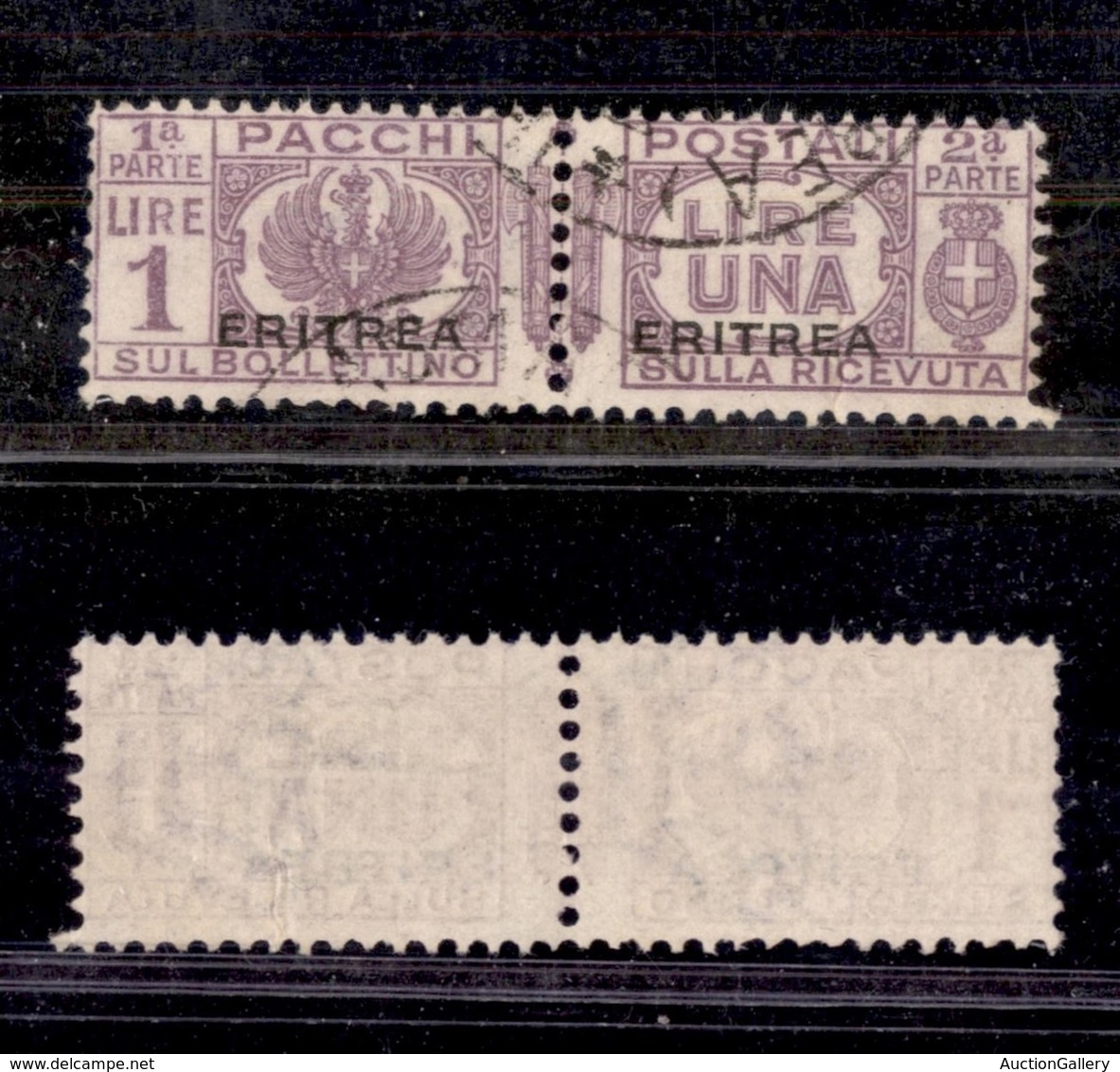 Colonie - Eritrea - 1927/1937 - 1 Lira Pacchi Postali Soprastampato (27) - Usato  (70) - Andere & Zonder Classificatie