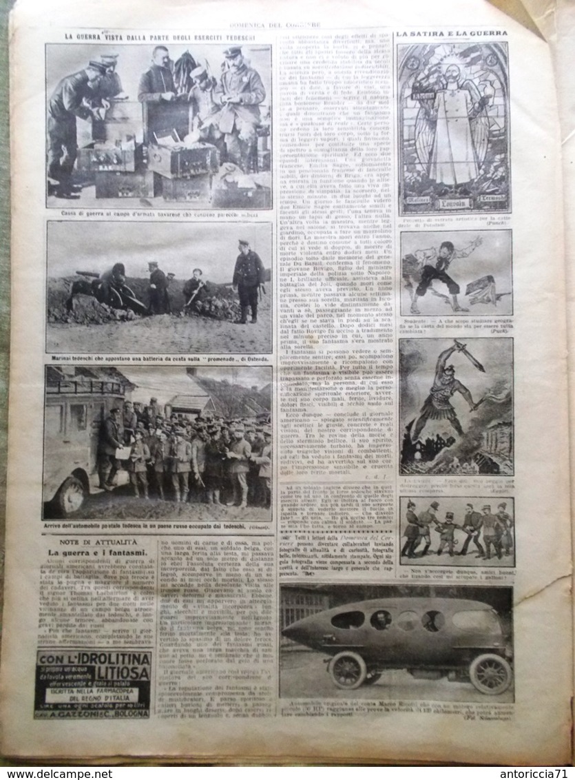 La Domenica Del Corriere 13 Dicembre 1914 WW1 Satta Novelli Romani Turchi Russi - Weltkrieg 1914-18