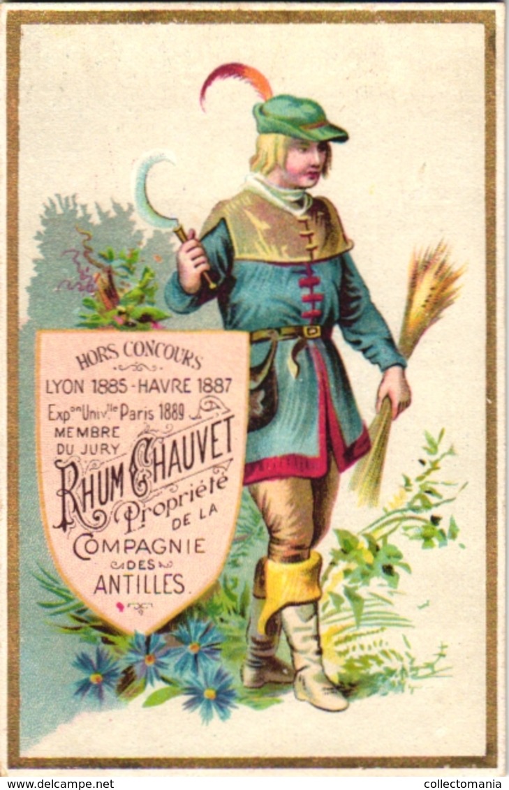 11 chromo Rhum Chauvet 1889 Compagnie des Antilles importé de la Martinique