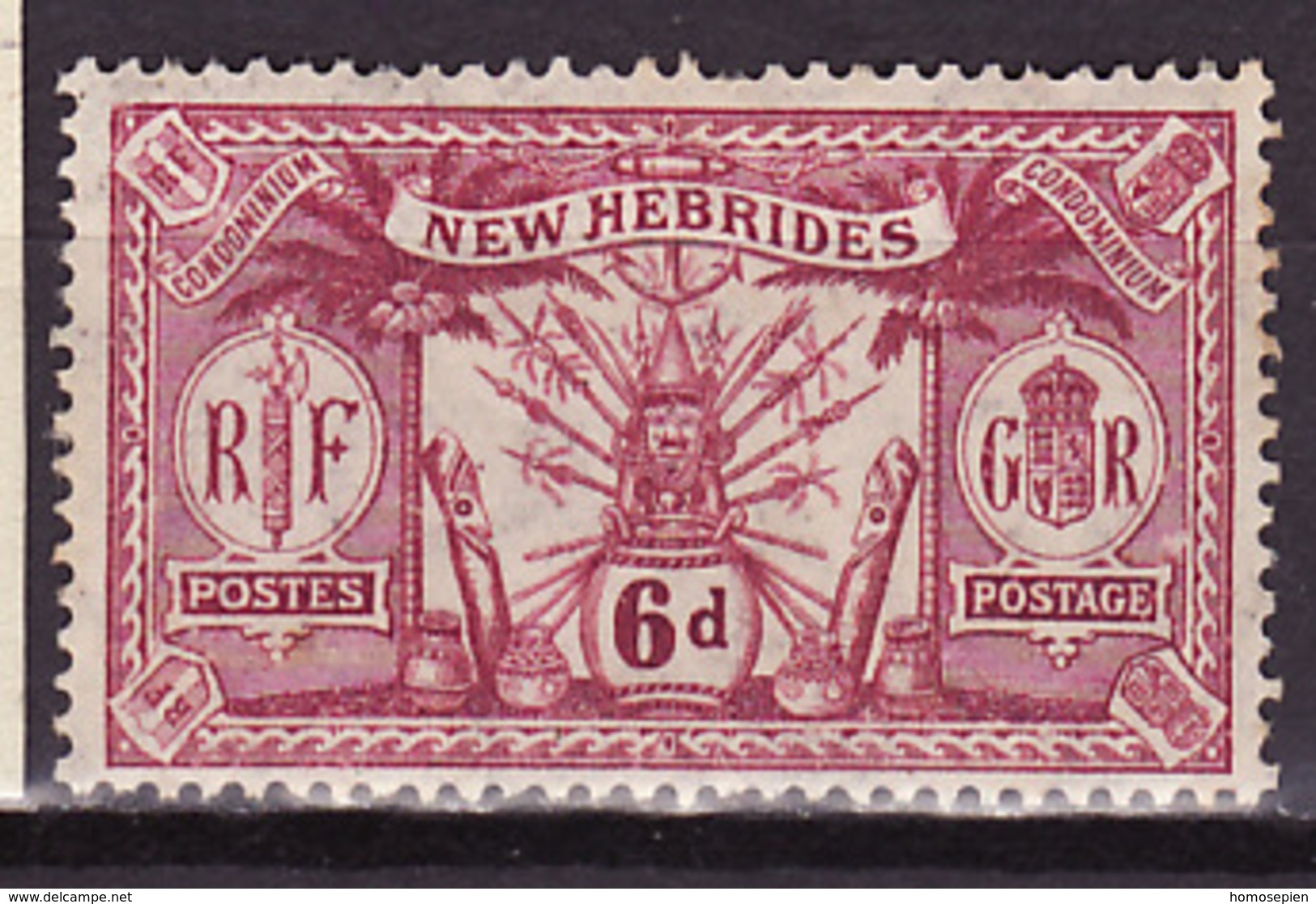 Nouvelles Hébrides - Neue Hebriden - New Hebrides 1911 Y&T N°54 - Michel N°32 * - 6d Idole Indigène - En Anglais - Ongebruikt