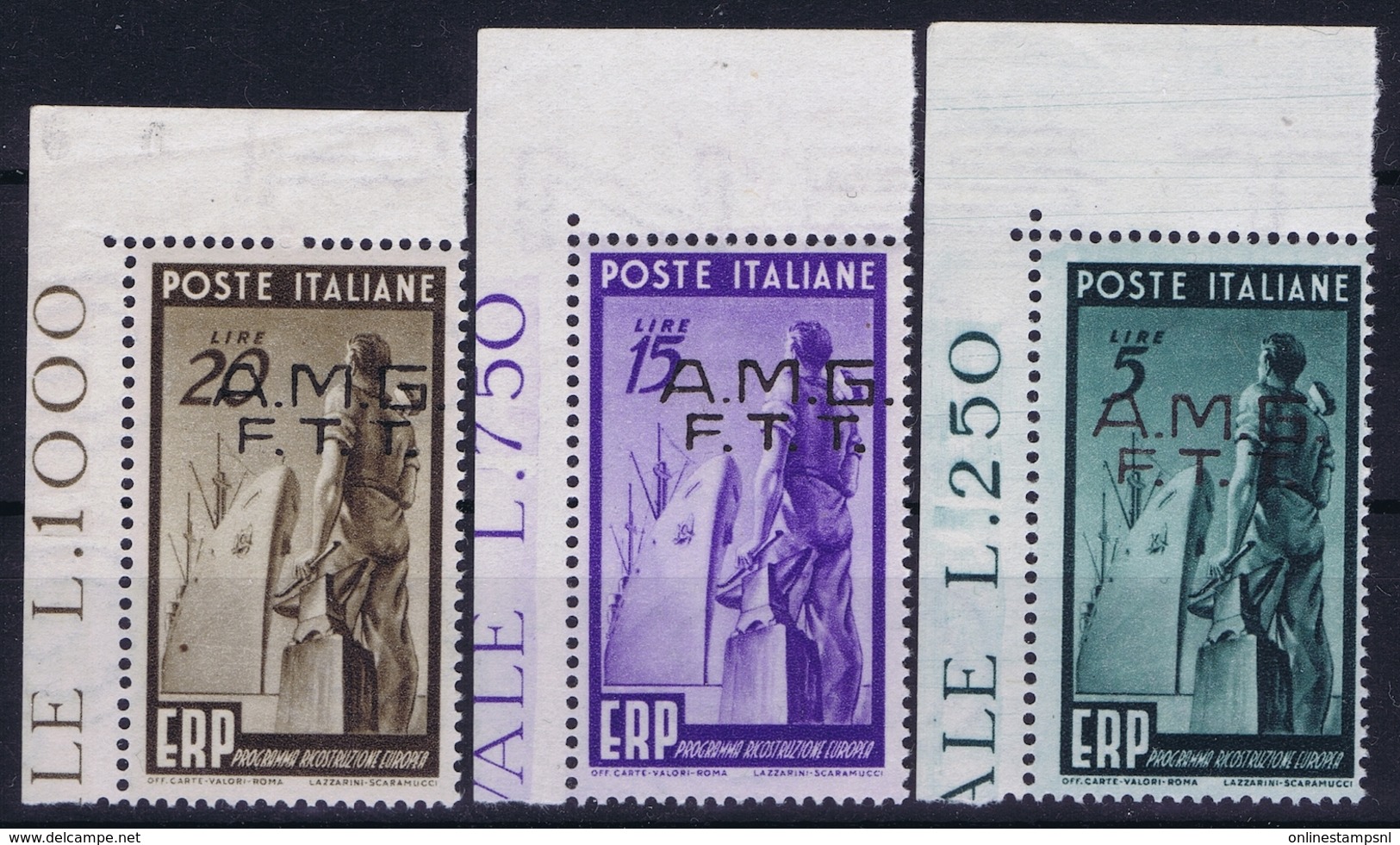 Italy Trieste Zone A  Sa 43 - 45 Mi 67 -  Postfrisch/neuf Sans Charniere /MNH/** - Nuovi