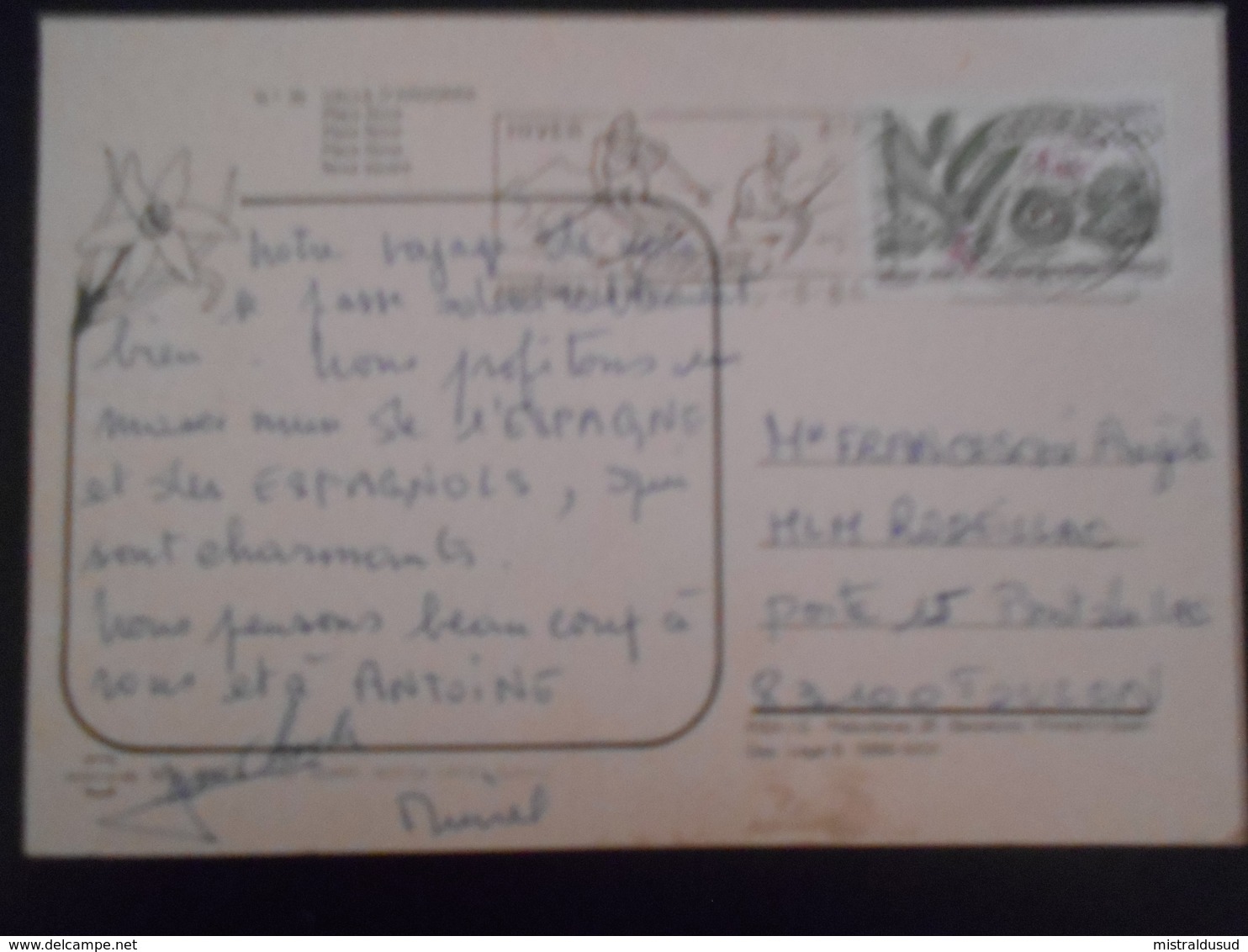 Andorre Français Carte  D Andorra-la-vella 1984 Pour Toulon - Cartas & Documentos