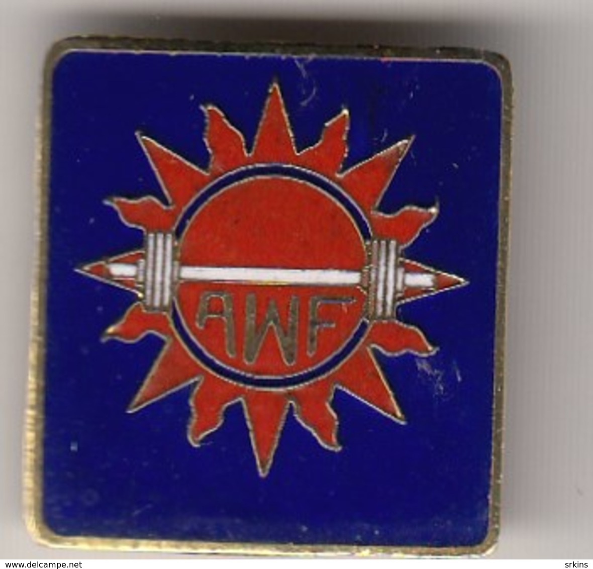 Enamel Pin Badge  Asia Asian Weightlifting Association Federation, Damaged Needle - Weightlifting