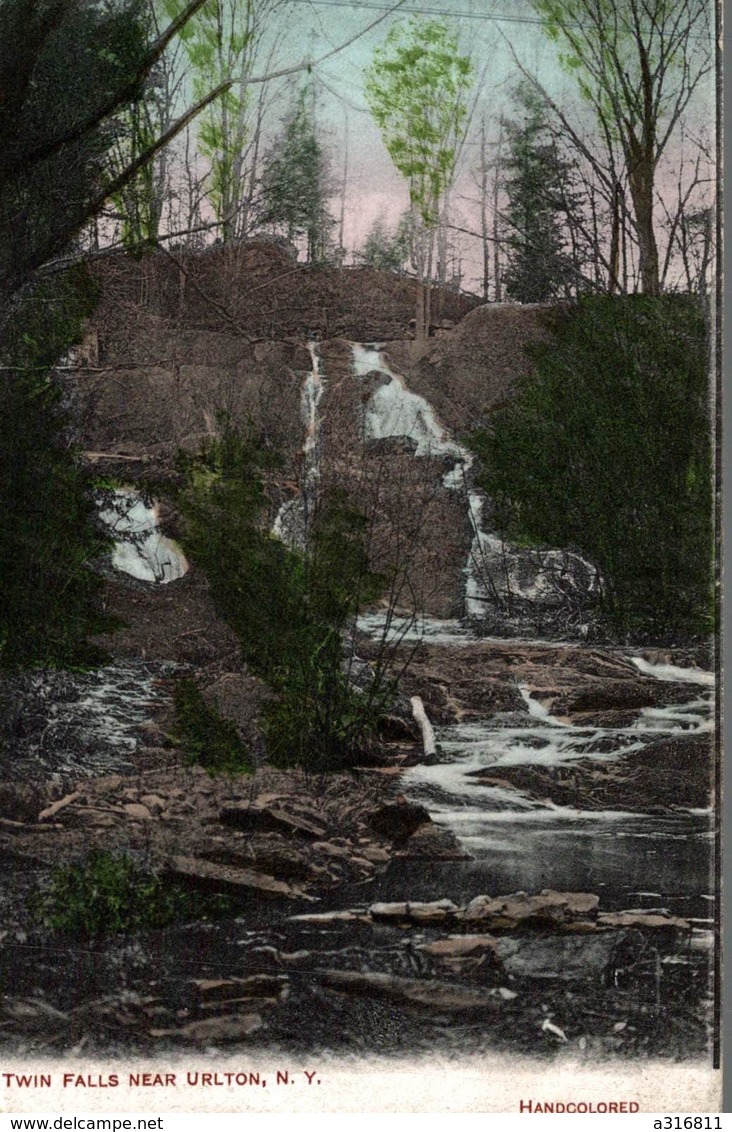 TWIN FALLS NEAR URLTON   HANDCOLORED - Akron