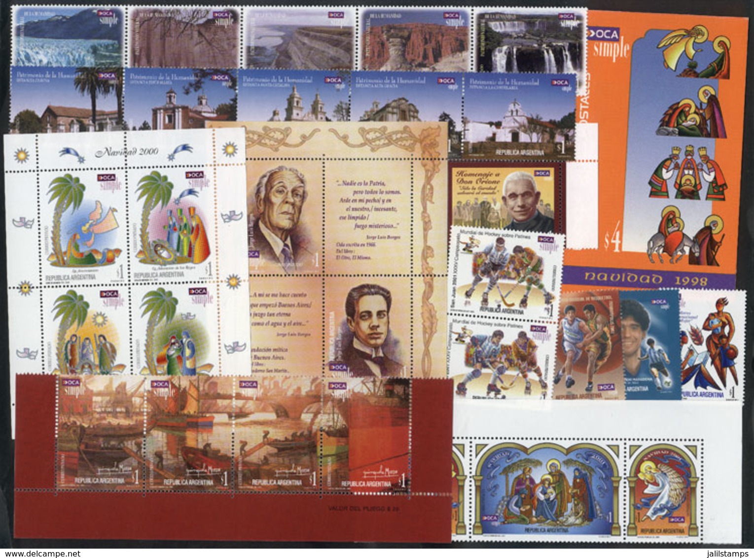 ARGENTINA: OCA: Lot Of Commemorative Stamps, Including Several Souvenir Sheets And A Booklet, All MNH And Of Excellent Q - Autres & Non Classés