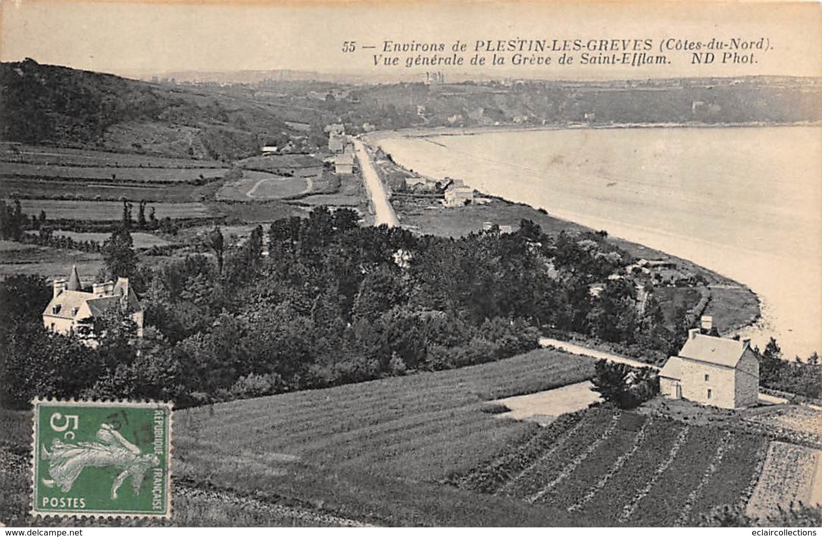 Plestin Les Grèves. Saint Efflam       22        Vue Générale De La Grève     (voir Scan) - Plestin-les-Greves