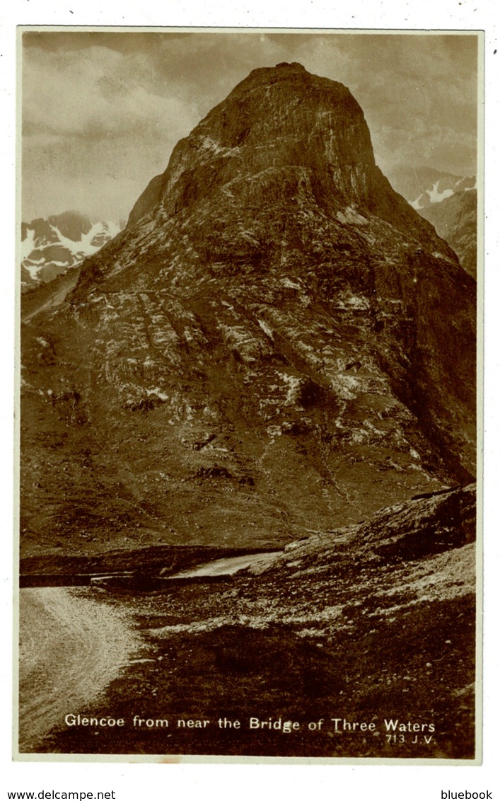 Ref 1313 - Real Photo Postcard - Glencoe From Near The Bridge Of Three Waters - Scotland - Argyllshire