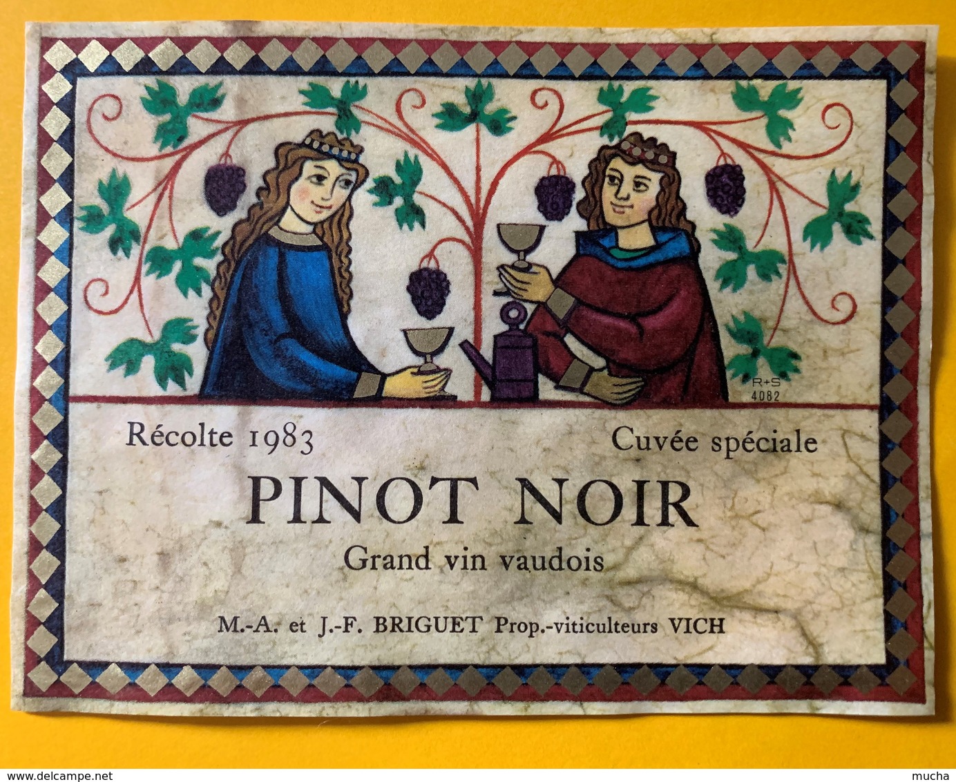 11330  - Pinot Noir 1983 Briguet Vich Suisse - Sailboats & Sailing Vessels