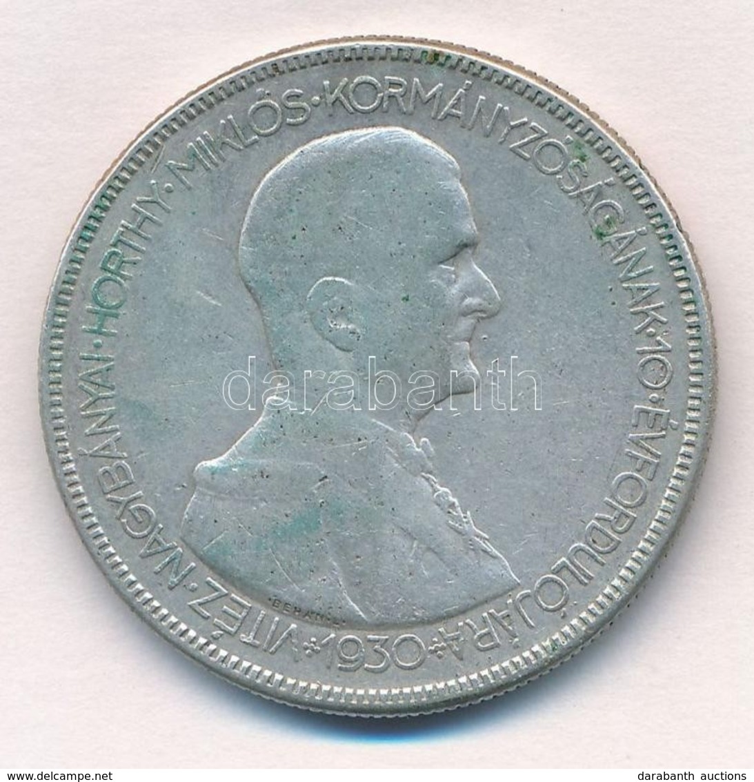 1930. 5P Ag 'Horthy Jobbra' T:2-,3 
Adamo P8 - Ohne Zuordnung