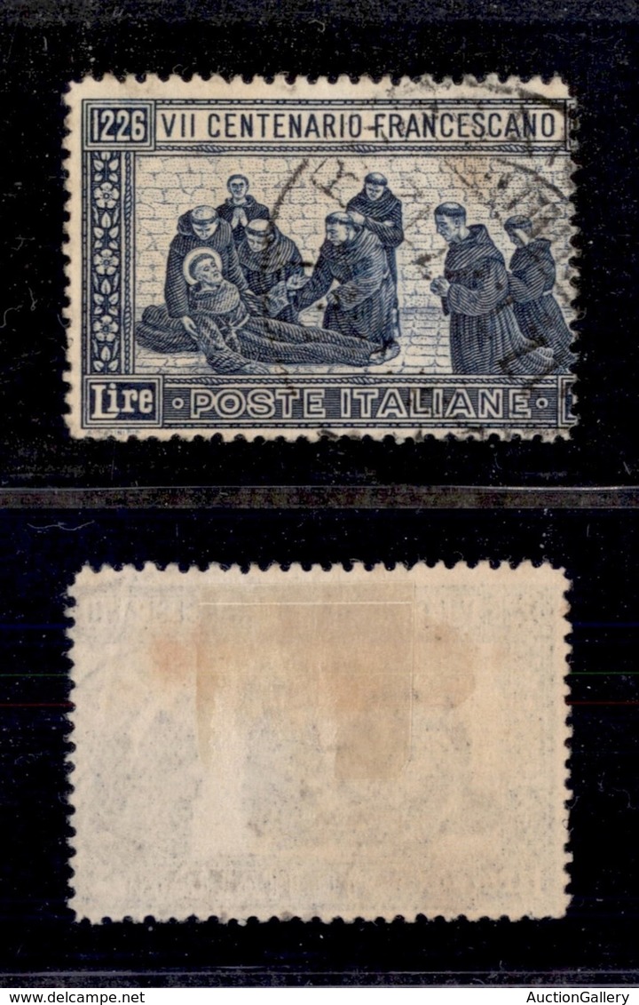 REGNO - 1926 - 1,25 Lire S. Francesco (196) Senza Valore - Dentellatura Verticale Destra Spostata - Non Catalogato - Cer - Other & Unclassified