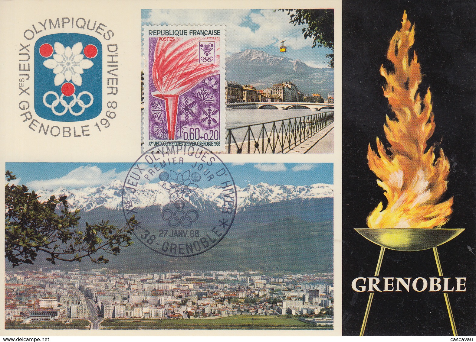 Carte  Maximum  1er  Jour    FRANCE    Jeux  Olympiques  D' Hiver   GRENOBLE   1968 - Winter 1968: Grenoble