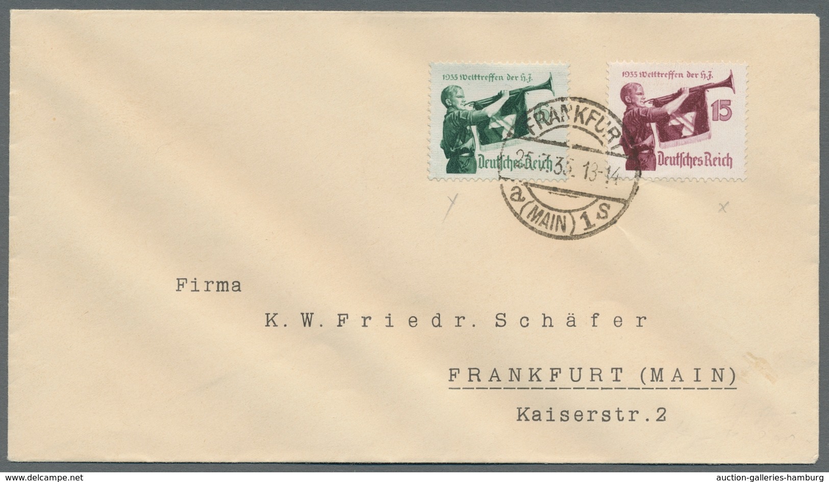 Deutsches Reich - 3. Reich: 1935, "Welttreffen Der HJ" Mit Klarem Ersttagstempel FRANKFURT A (MAIN) - Other & Unclassified