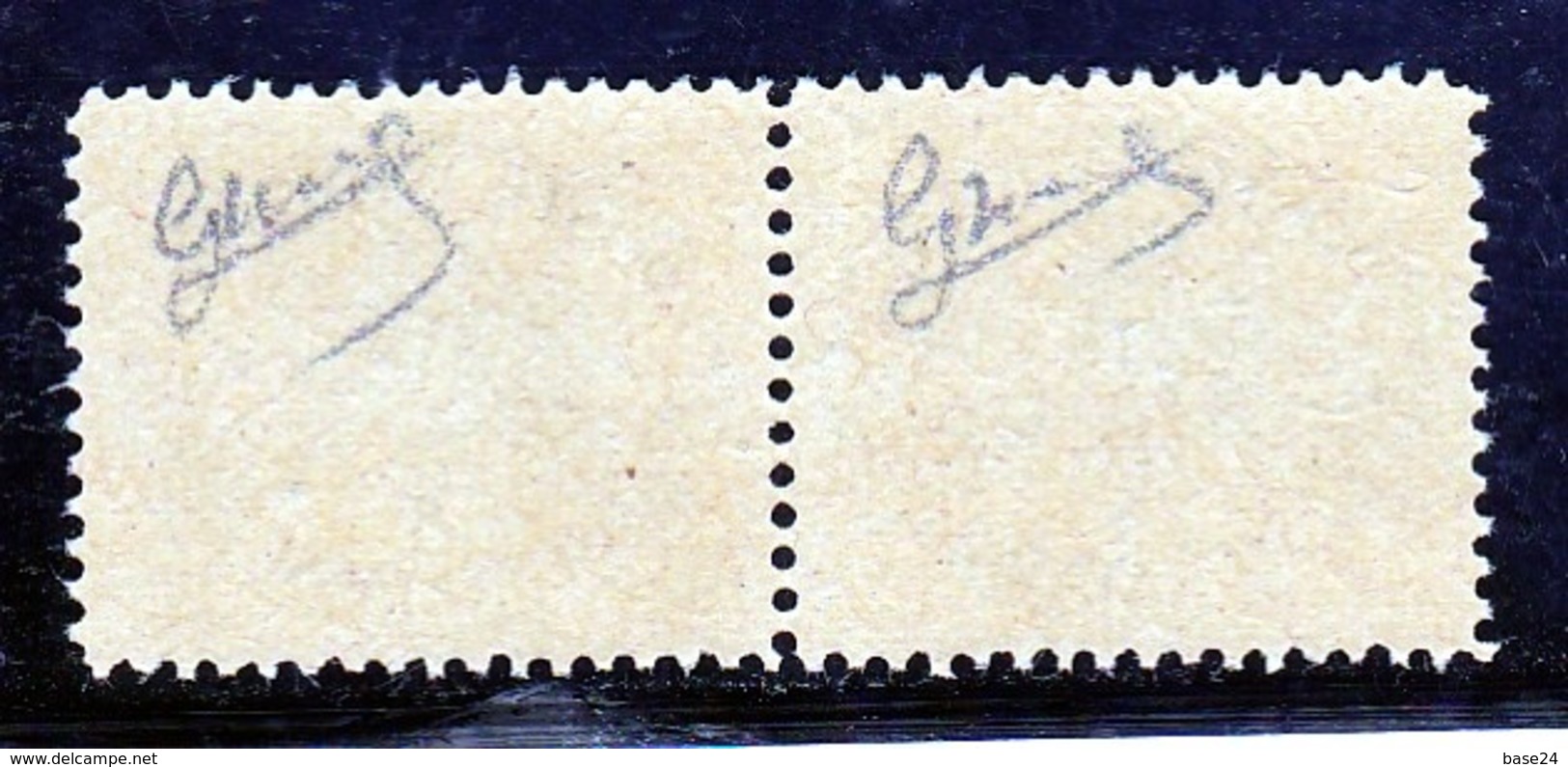 1946 Vaticano Vatican SEGNATASSE  POSTAGE DUE Coppia 5c Righe Larghe Carta Bianca MNH** Firm.Biondi - Portomarken