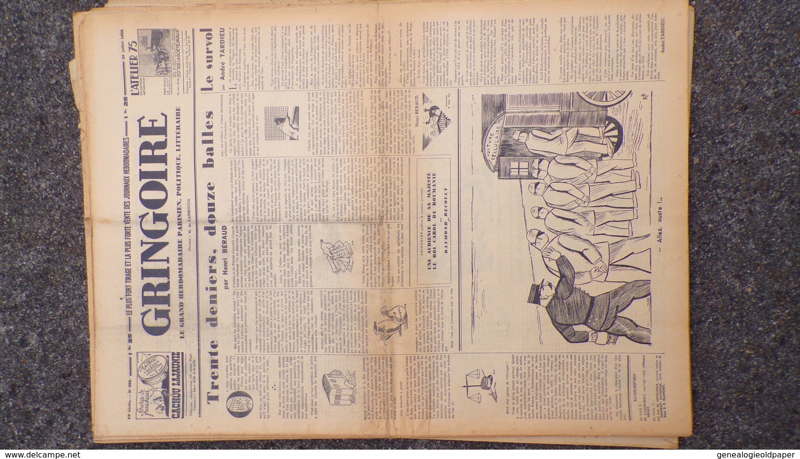 GRINGOIRE -20 JUILLET 1939-N° 558-JOURNAL WW2 PRESSE HEBDO-PARIS-BERAUD-TARDIEU-STALINE-HITLER-THOREZ-MAGINOT - Français