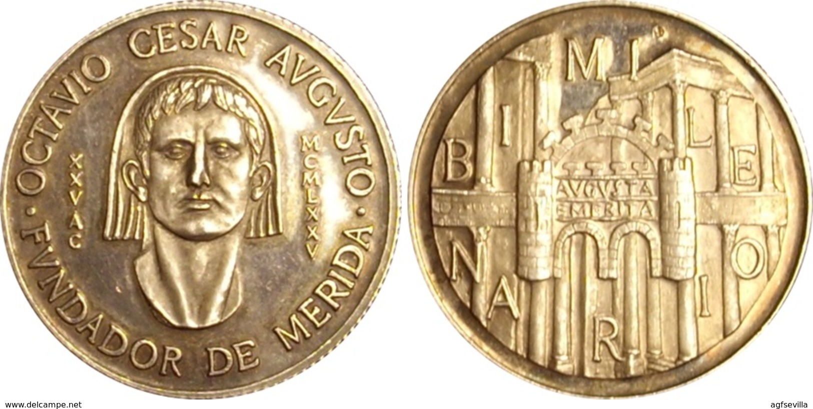 ESPAÑA. MEDALLA BIMILENARIO DE LA FUNDACIÓN DE MÉRIDA. 1.975. PLATA PROOF. ESPAGNE. SPAIN MEDAL - Firma's