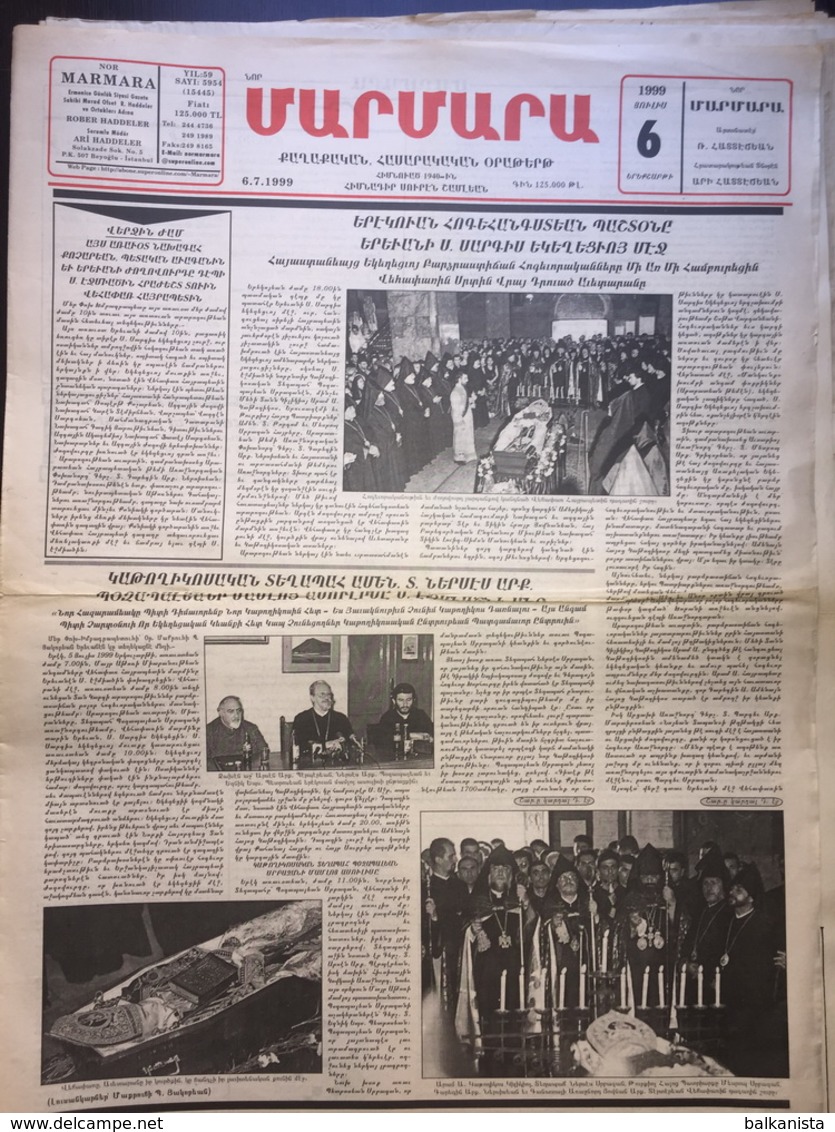 Nor Marmara 6 July 1999 [Armenian Newspaper; Istanbul; Turkey] - Sonstige & Ohne Zuordnung