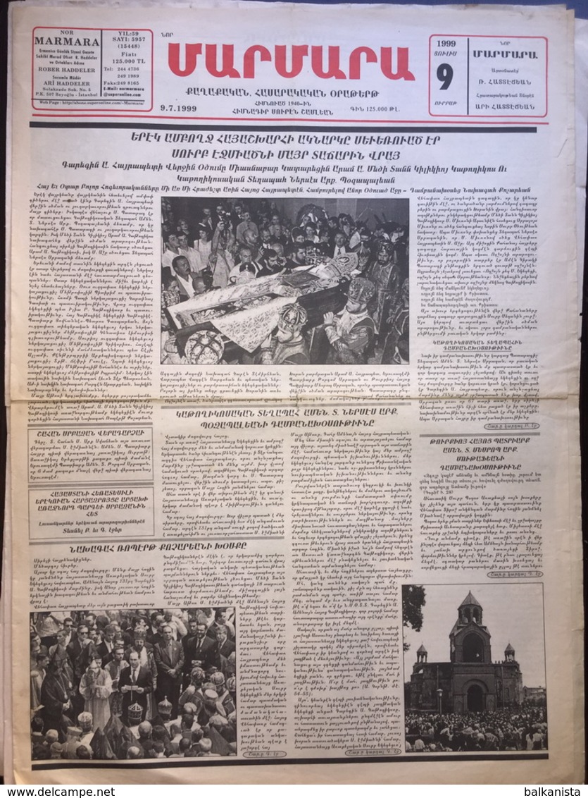 Nor Marmara 9 June 1999 [Armenian Newspaper; Istanbul; Turkey] - Other & Unclassified