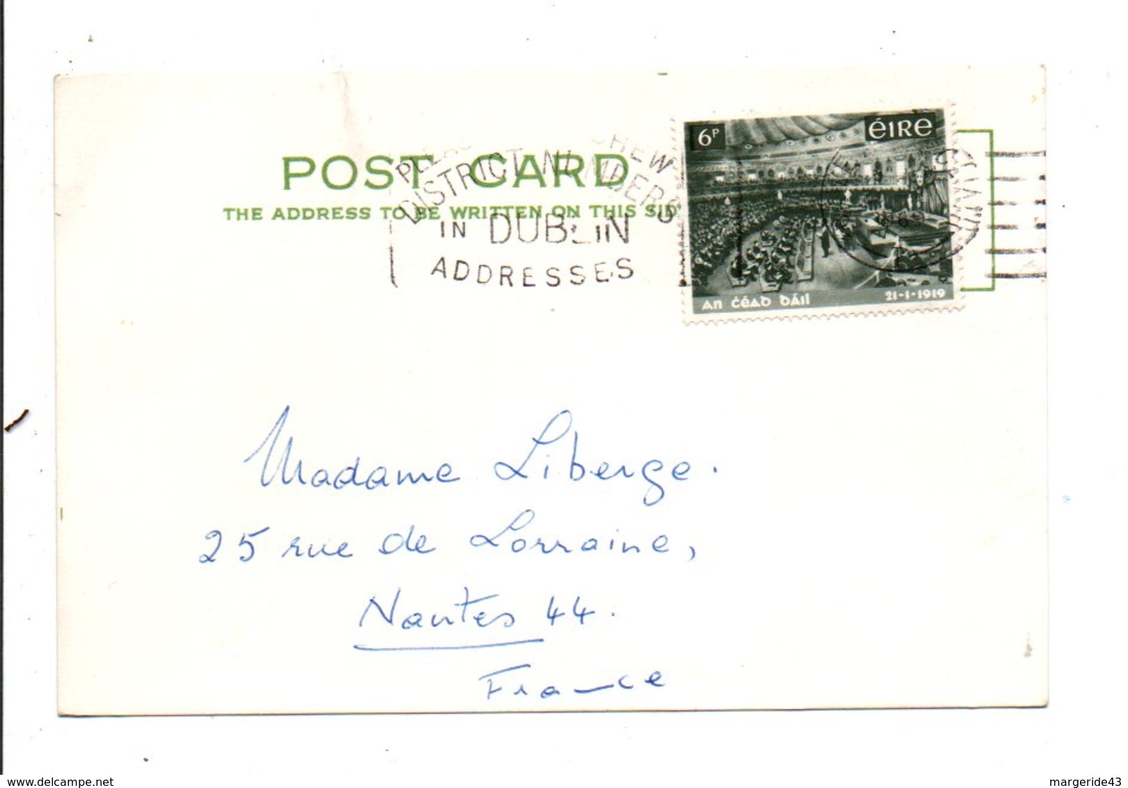 IRLANDE EIRE LETTRE POUR LA FRANCE 1969 - Covers & Documents