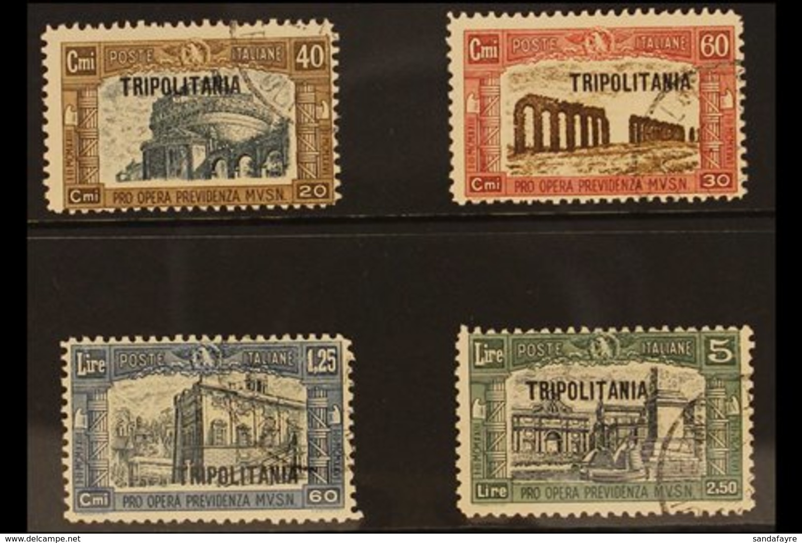 TRIPOLITANIA 1927 First National Defence Set (Sass. S. 10, SG 42/45), Fine Cds Used. (4 Stamps) For More Images, Please  - Other & Unclassified