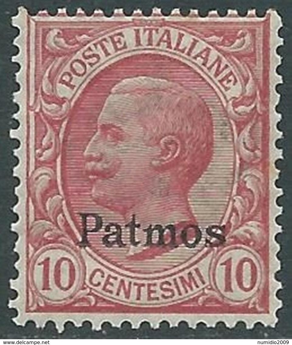 1912 EGEO PATMO EFFIGIE 10 CENT MNH ** - RA32-6 - Egeo (Patmo)