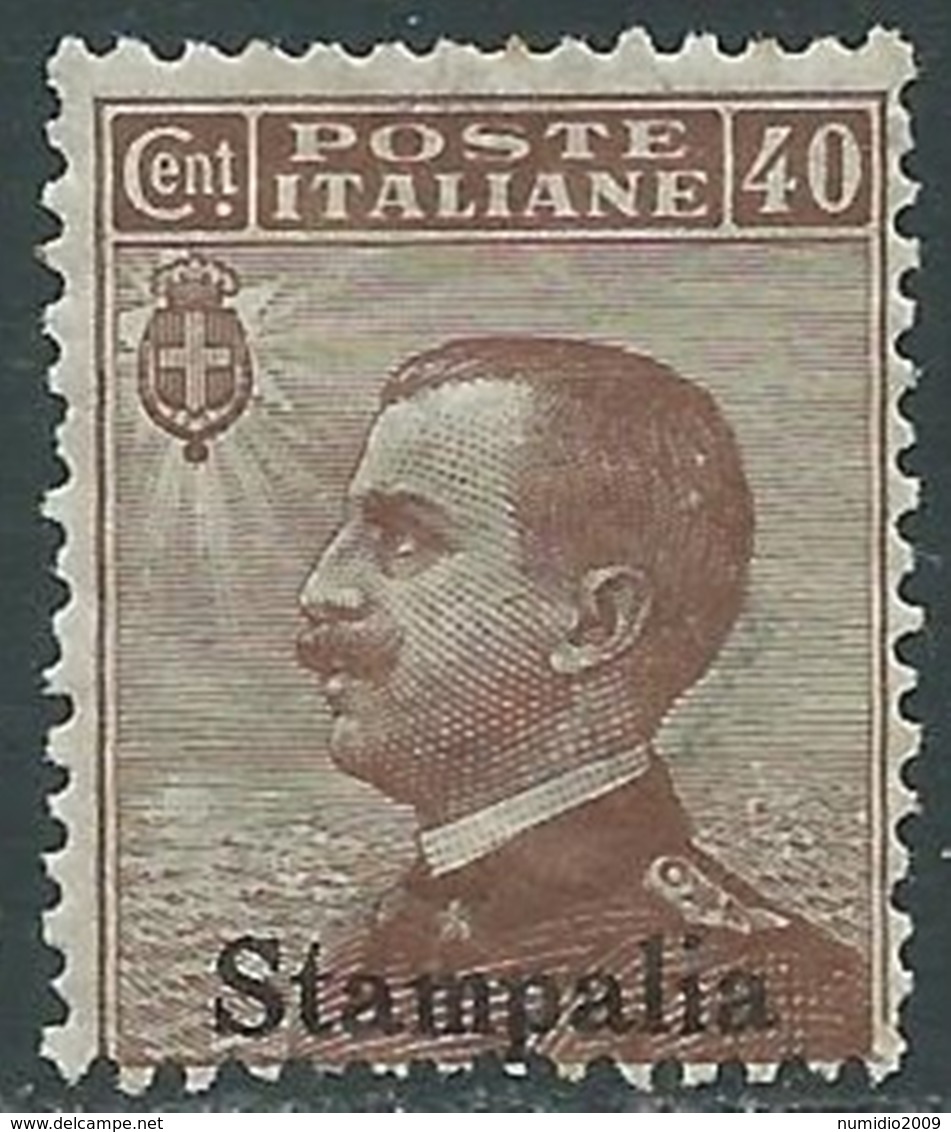 1912 EGEO STAMPALIA EFFIGIE 40 CENT MNH ** - RA32-6 - Egée (Stampalia)
