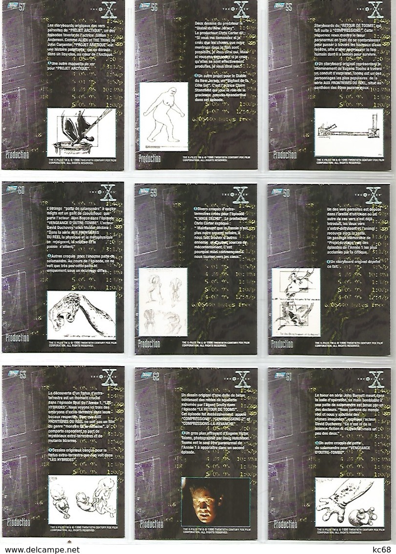 Série 1996 The X-Files  9 Cartes (9) - X-Files