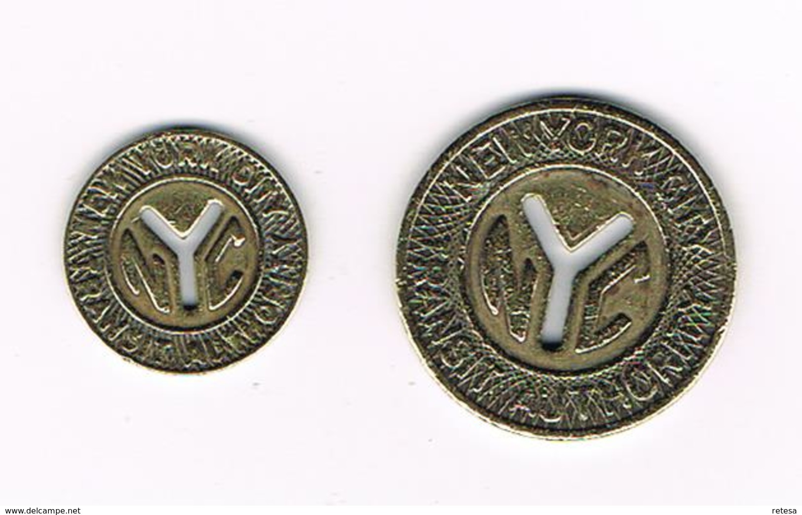 // 2 X TOKEN  NEW YORK CITY TRANSIT AUTHORITY - GOOD FOR ONE FARE - Firmen