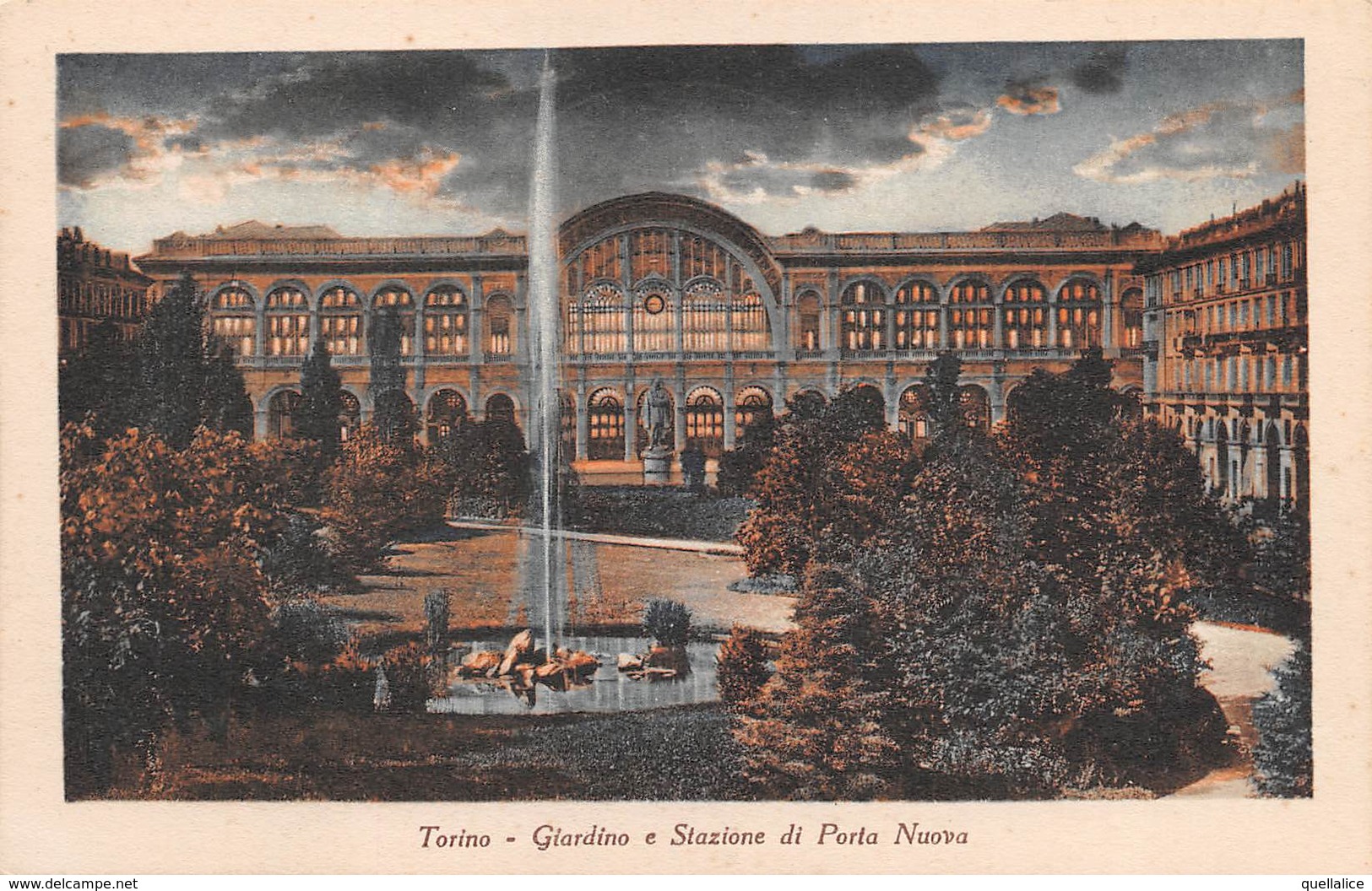 01247 "TORINO - GIARDINO E STAZIONE DI  PORTA NUOVA"  CART. NON SPED - Stazione Porta Nuova