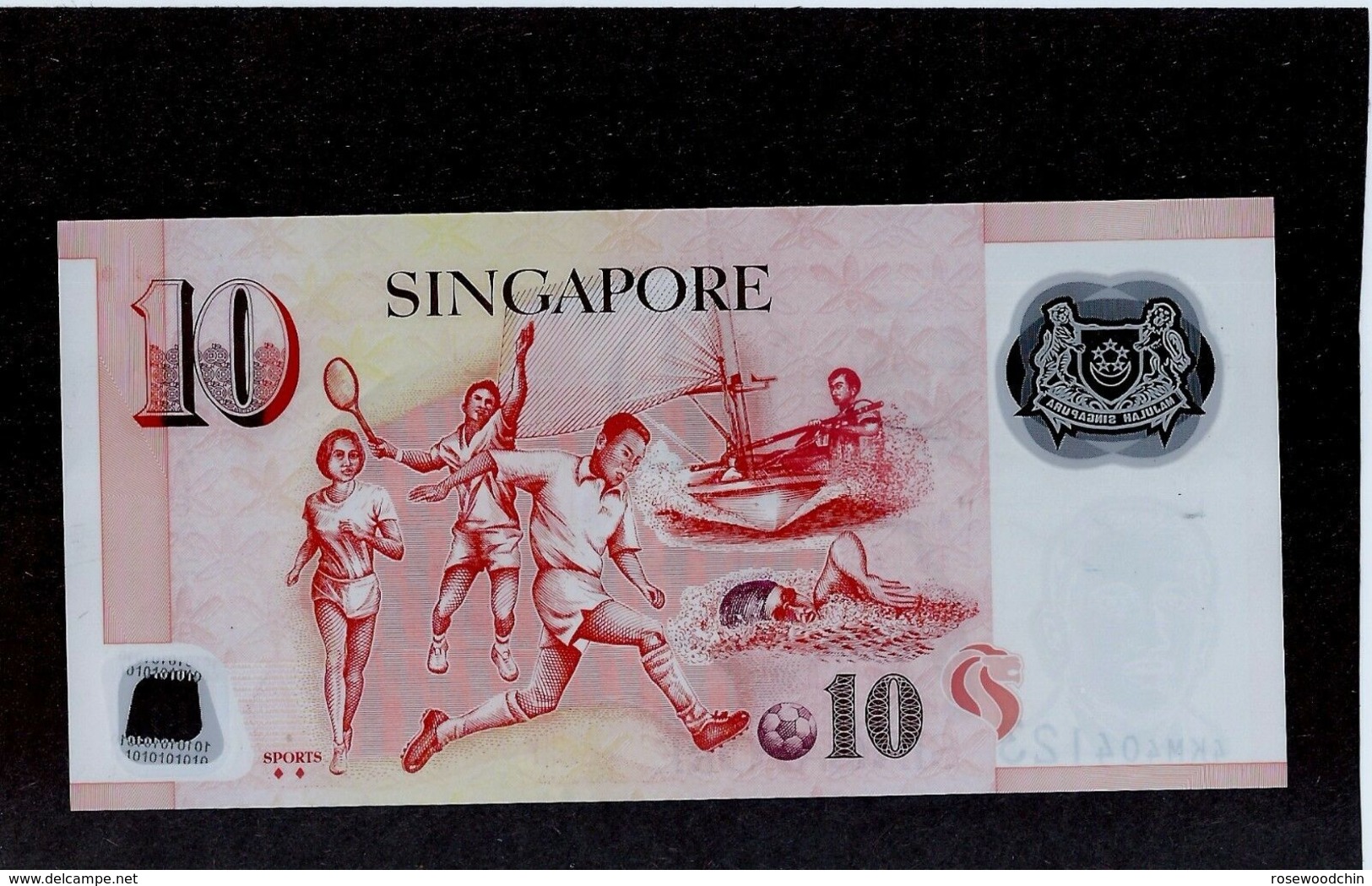 Ligned Cutting Error Singapore $10 Portrait Series Banknote Money UNC (#104) - Singapur